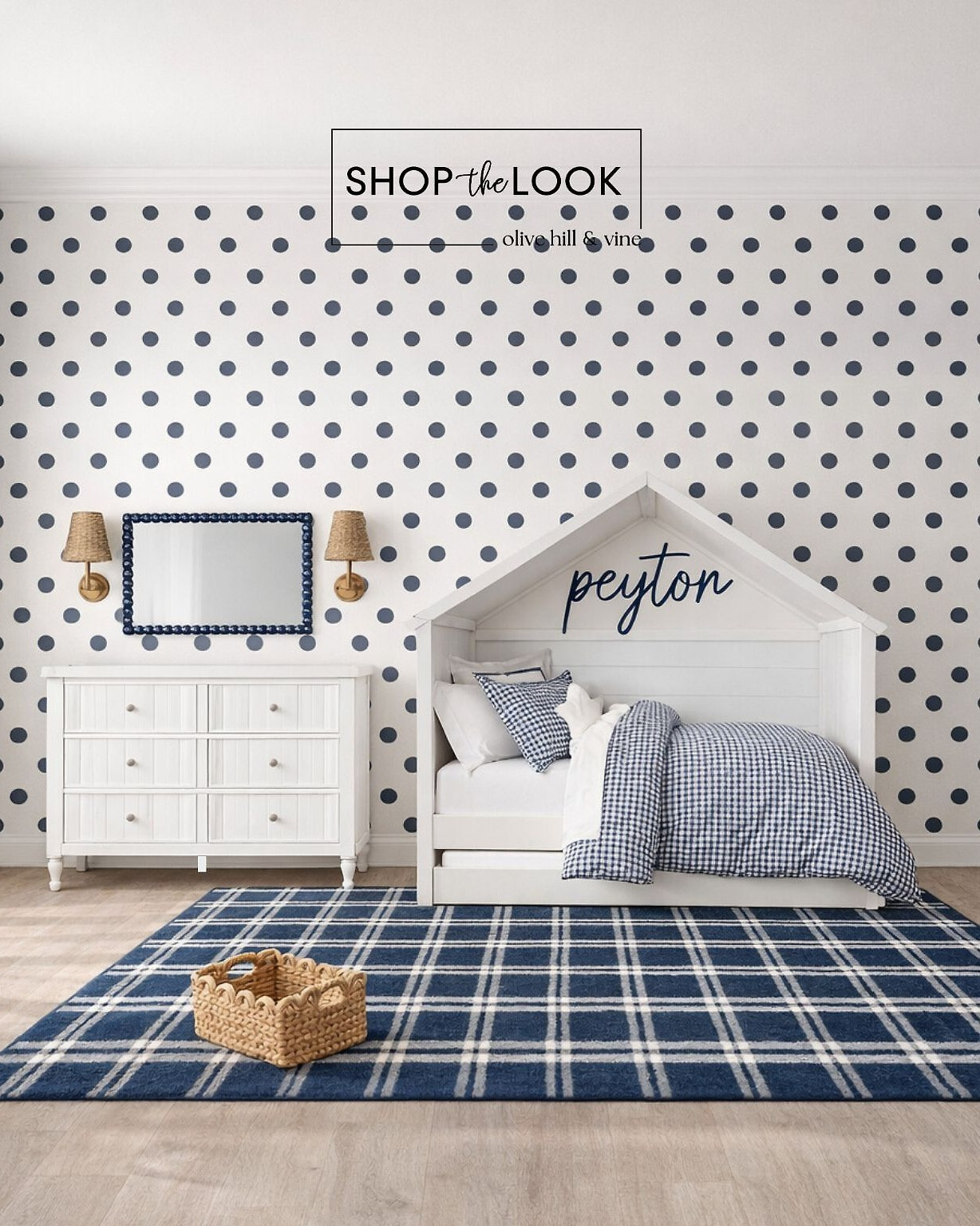Classic blue gets a fresh, playful update in this sweet bedroom. Building off yesterday’s mood board, we added polka-dot wallpaper for a fun pop, layered in gingham bedding, and finished with a scalloped basket for charm that feels polished, timeless, and kid-friendly.  

 

#LTKmomlife #LTKHome #LTKKids