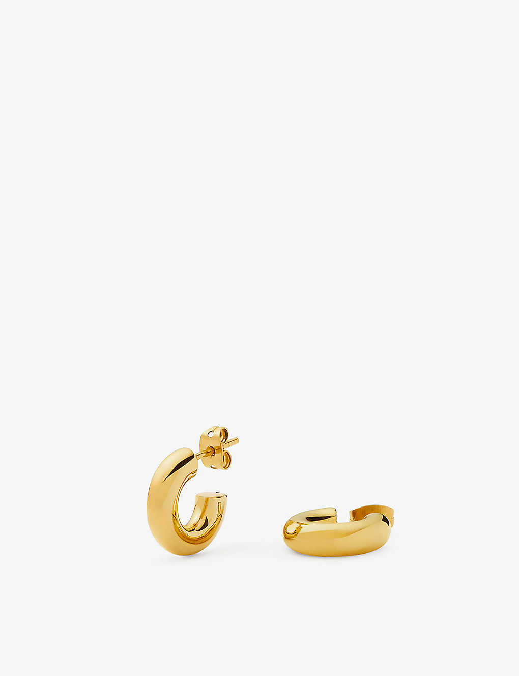 Mini Chubby 18ct yellow gold-plated brass hoop earrings | Selfridges