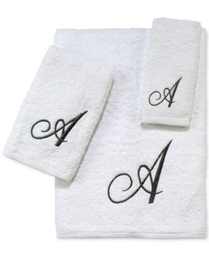 Avanti Monogram Silver Script 3-Pc. Towel Set Bedding | Macys (US)