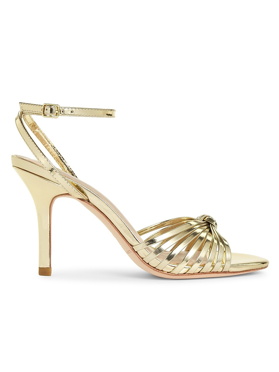 Women's Ada 90MM Knotted Metallic Leather Sandals - Gold - Size 8 | Saks Fifth Avenue