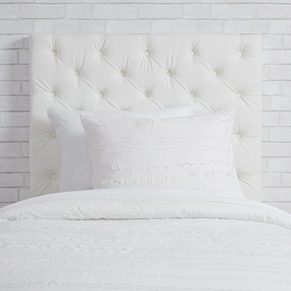 Harlow Charging Tufted Headboard | Dorm Essentials - White Leather / Twin - Dormify | Dormify