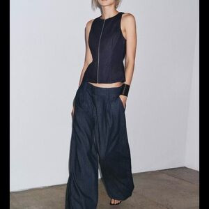 Zara Dark Blue Flare & Wide Leg Jeans | Poshmark