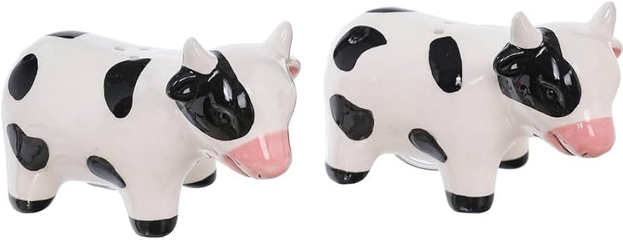 The Bridge Collection Cow Salt and Pepper Shakers - Rustic Farmhouse Kitchen Table Accessories - ... | Amazon (US)