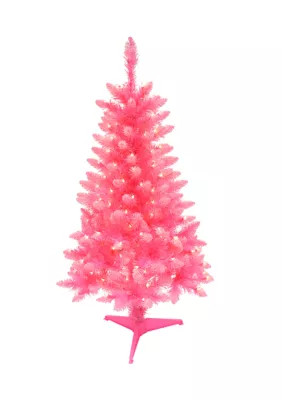 Puleo International 4 ft. Pre-Lit Fashion Pink Pine Artificial Christmas Tree with 150 UL-Listed Clear Lights | Belk