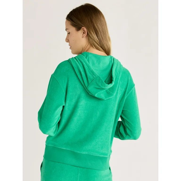 Love & Sports Women's Terry Cropped Zip Hoodie, Sizes XS-XXXL | Walmart (US)