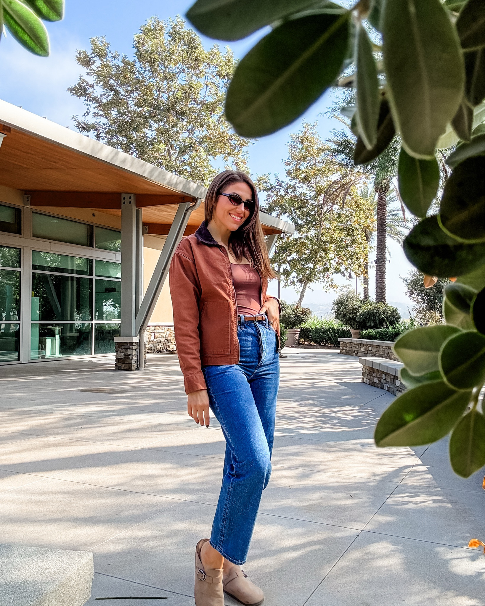 Size 6 jeans. Size M tank. Sized way down to XXS in jacket 

#LTKSeasonal #LTKStyleTip #LTKFindsUnder50