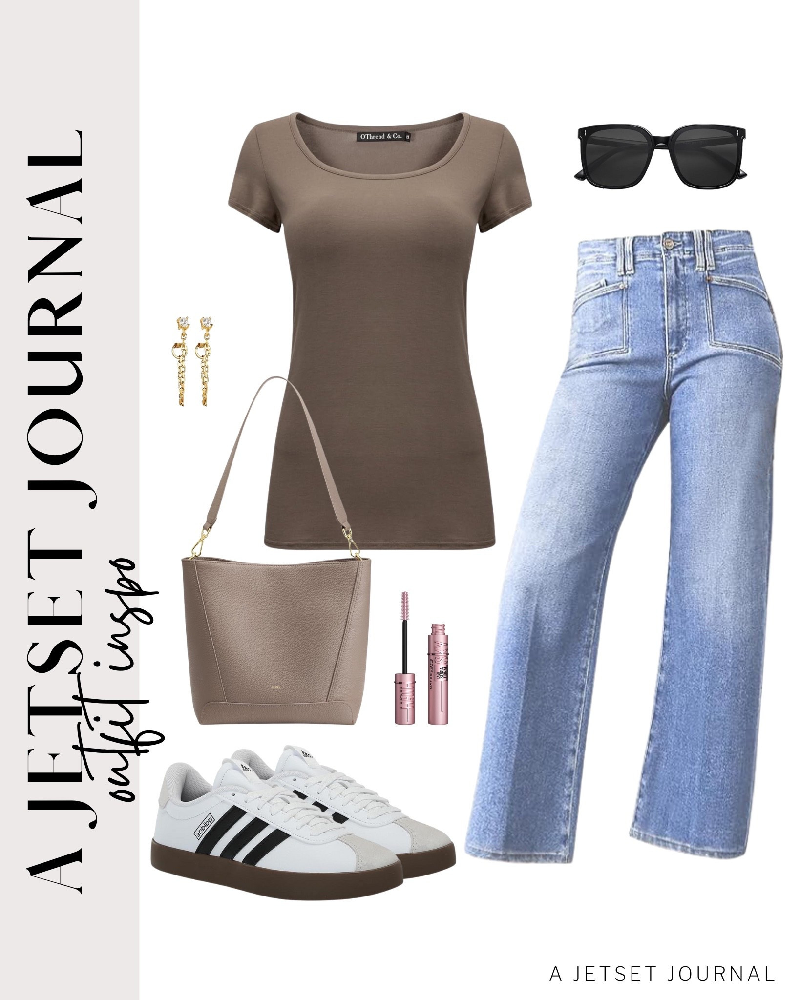 Style your simple wide legg jeans and scoop neck shirt by adding this cute handbag, sneakers, sunglasses, and gold earrings!
maybelline sky high mascara, trendy look, viral products, casual outfit idea, summer finds, how to style, ways to style, summer wardrobe, amazon fashion, affordable style, shoe inspo, gold earrings

#LTKStyleTip #LTKSeasonal #LTKU