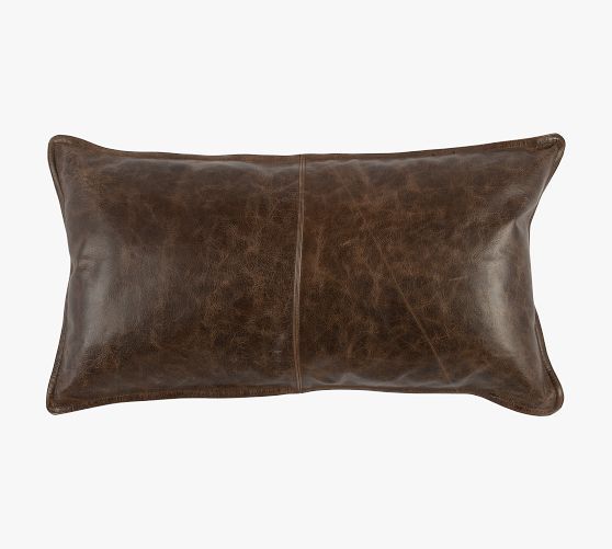 Gaona Leather Lumbar Pillow | Pottery Barn (US)