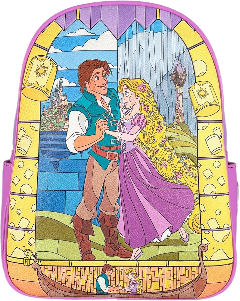 Loungefly Disney Rapunzel Tangled Stained Glass Mini Backpack Double Strap Shoulder Bag Excluisve | Amazon (US)