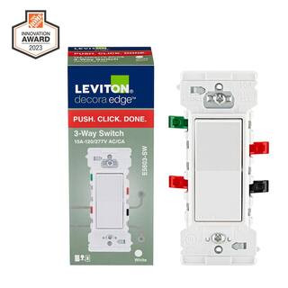 Leviton Decora Edge 15 Amp 3-Way Switch, White | The Home Depot