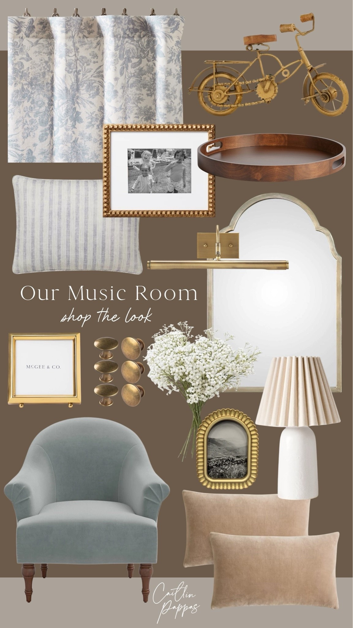 Our pretty, charming music room has finally come together — and here’s a general idea of what it looks like! One of my favorite spaces in our home. 🤎🎶