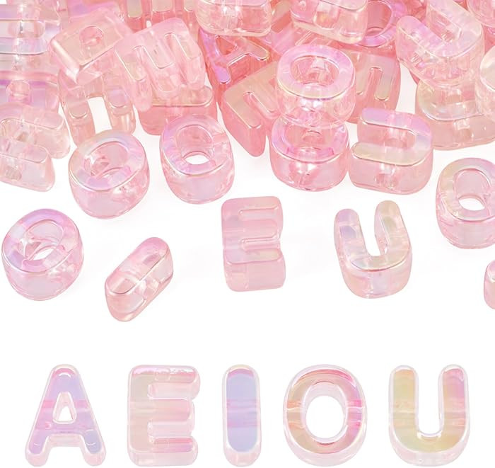 FASHEWELRY 100Pcs Acrylic Letter Beads Random Letters Big Plastic Letter Blocks Iridescent 3D Let... | Amazon (CA)