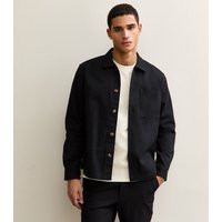 Men's Black Boxy Cotton Twill Overshirt New Look | New Look (UK)