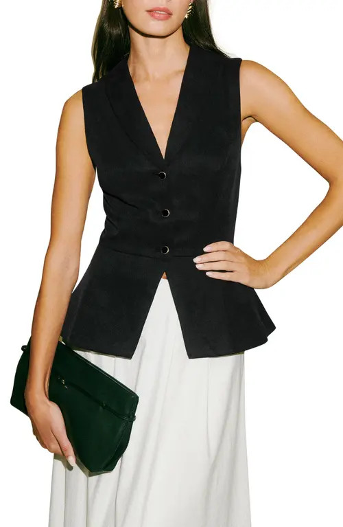 Reformation Oakley Peplum Vest in Black at Nordstrom, Size 0 | Nordstrom