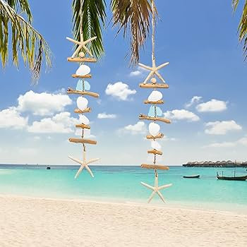 JQAQJU Wooden Driftwood Wall Decor, Starfish Bathroom Decor with Sea Shells, Driftwood Beach Room... | Amazon (US)