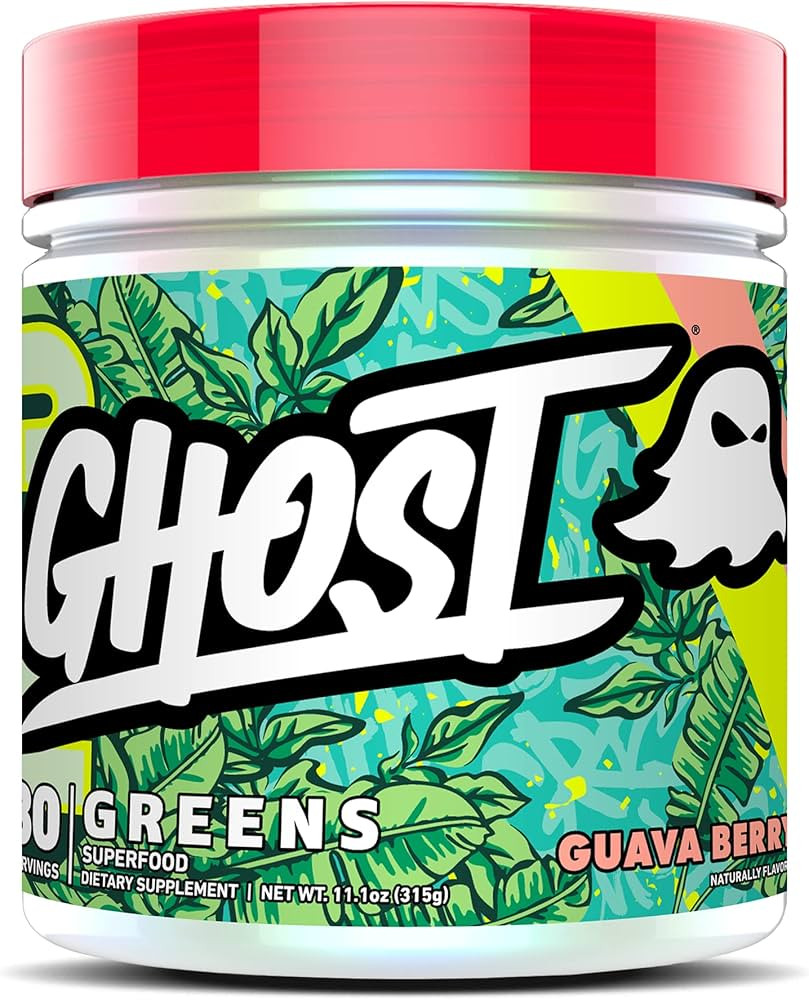 GHOST Greens Superfood Powder, Guava Berry - 30 Servings - 19 Super Greens & Reds, Fruits, Vegeta... | Amazon (US)