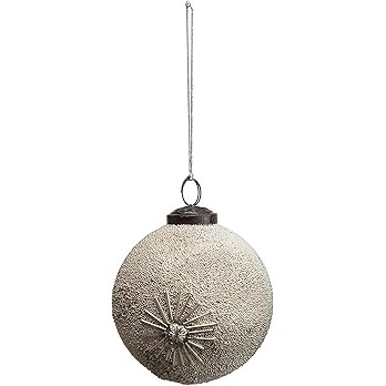 Amazon.com: Creative Co-Op 4" Round Ball w/Seed Beads & Sunburst, Silver Finish Glass Ornaments, ... | Amazon (US)