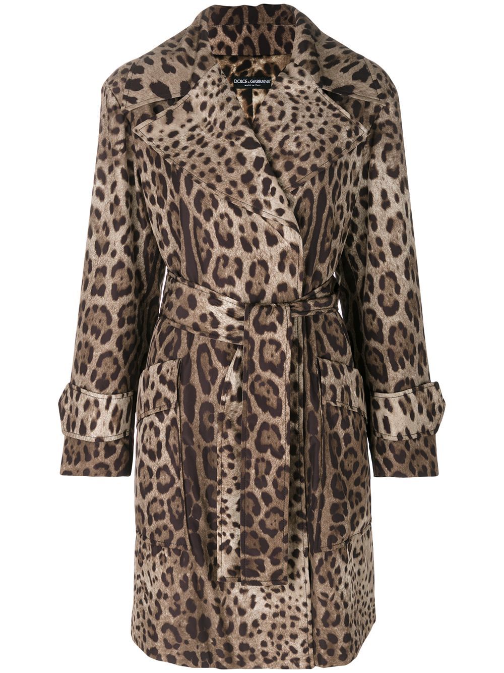 Dolce & Gabbana leopard print belted coat - Multicolour | FarFetch US