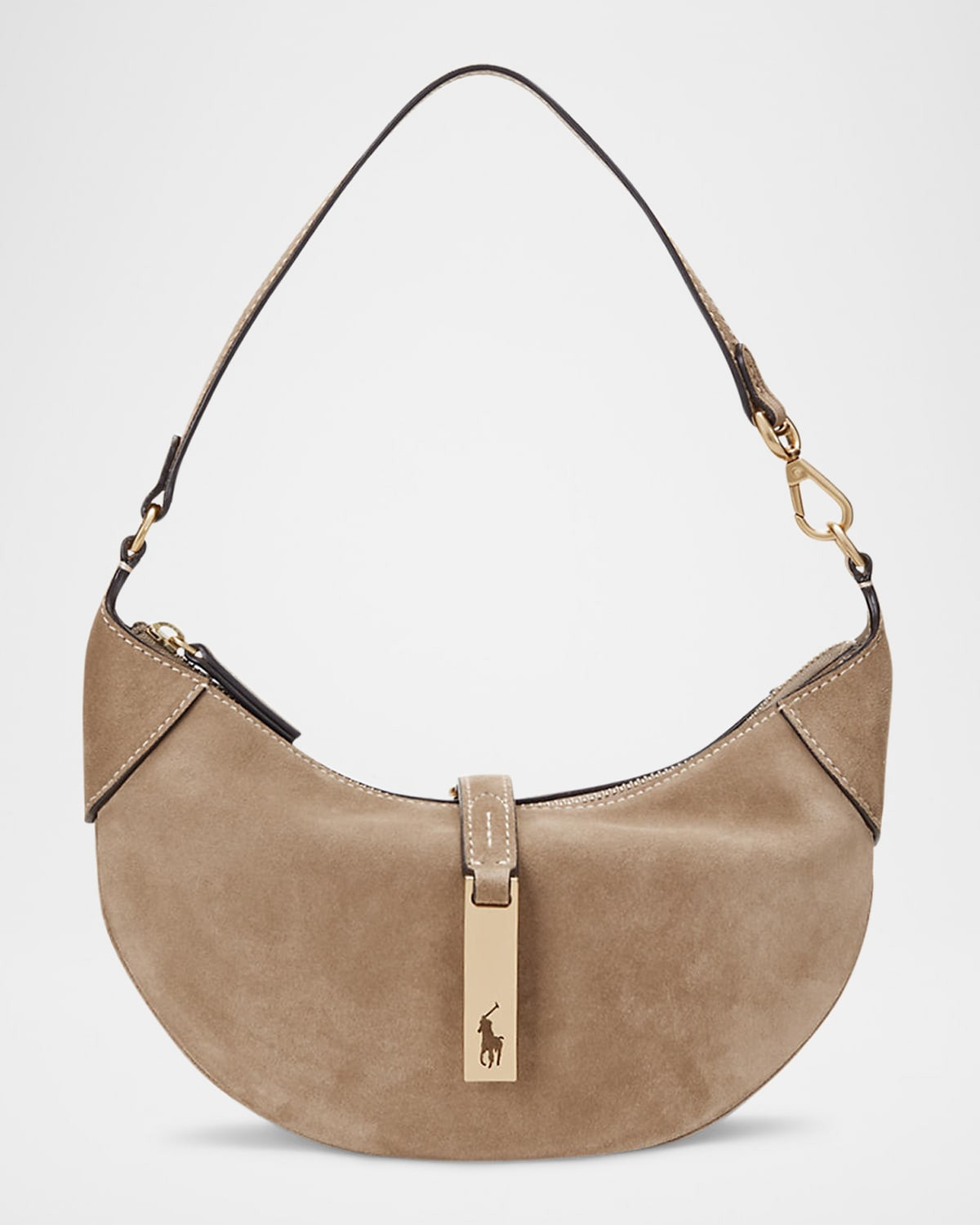 Polo ID Mini Suede Shoulder Bag | Neiman Marcus