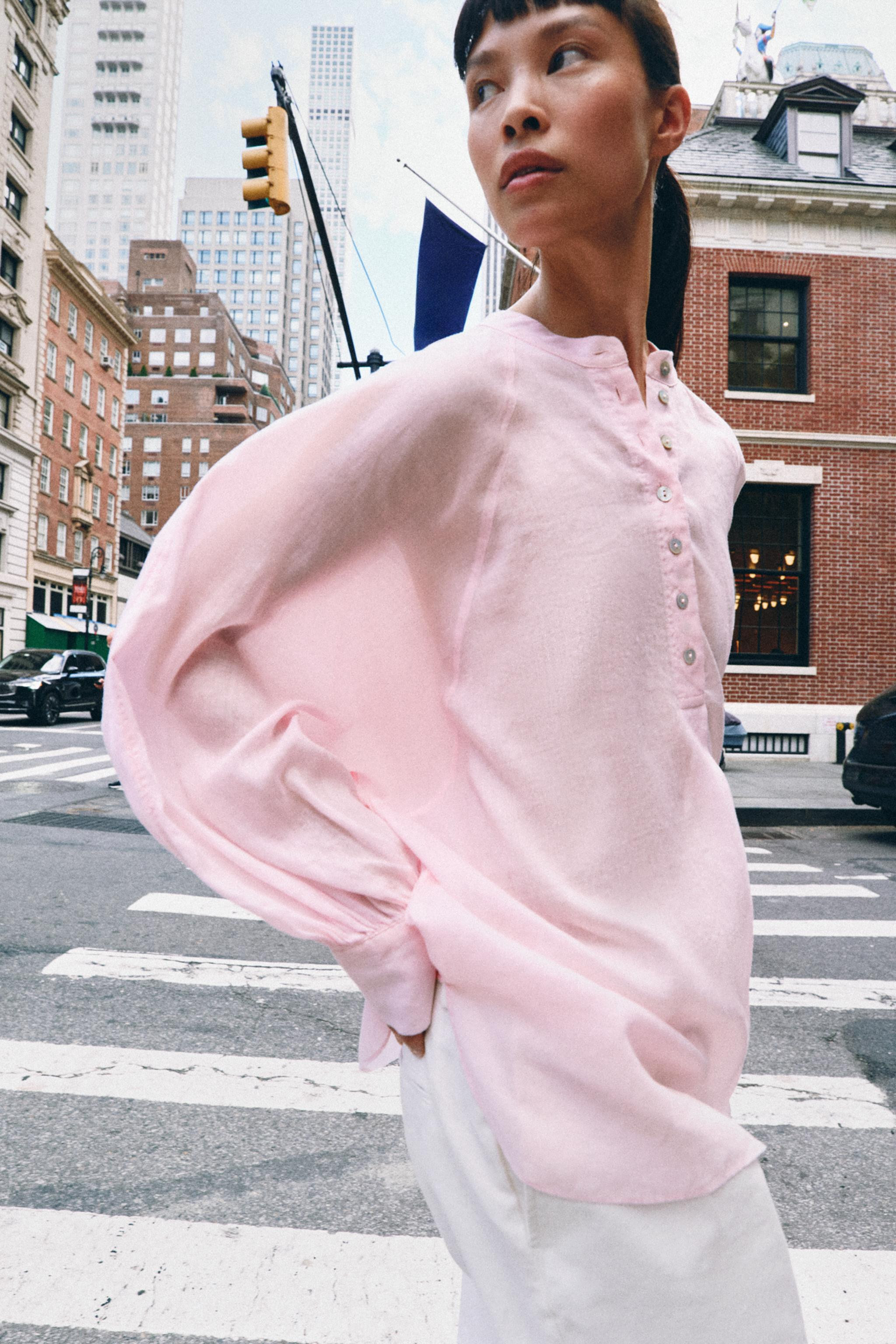 FLOWY RAMIE SHIRT ZW COLLECTION | Zara US