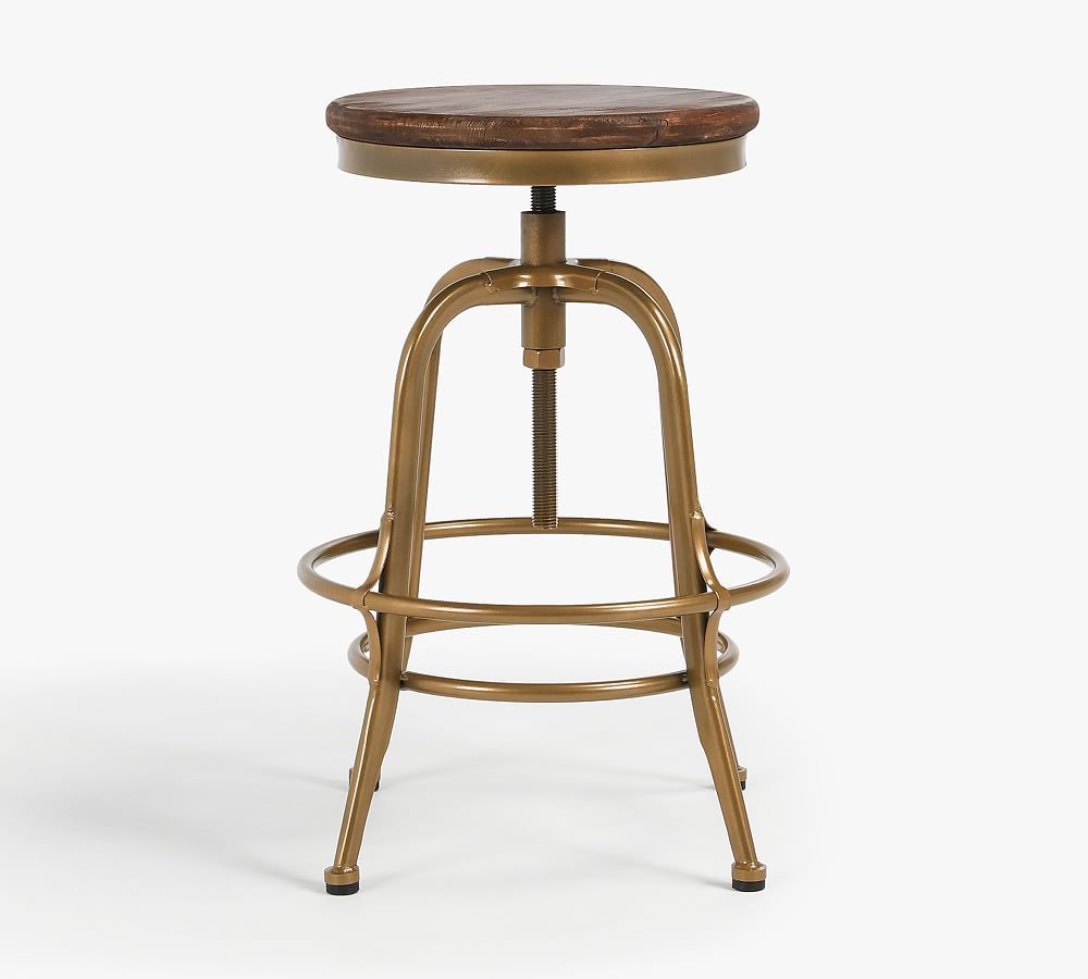 Leary Reclaimed Wood Swivel Counter Stool | Pottery Barn (US)