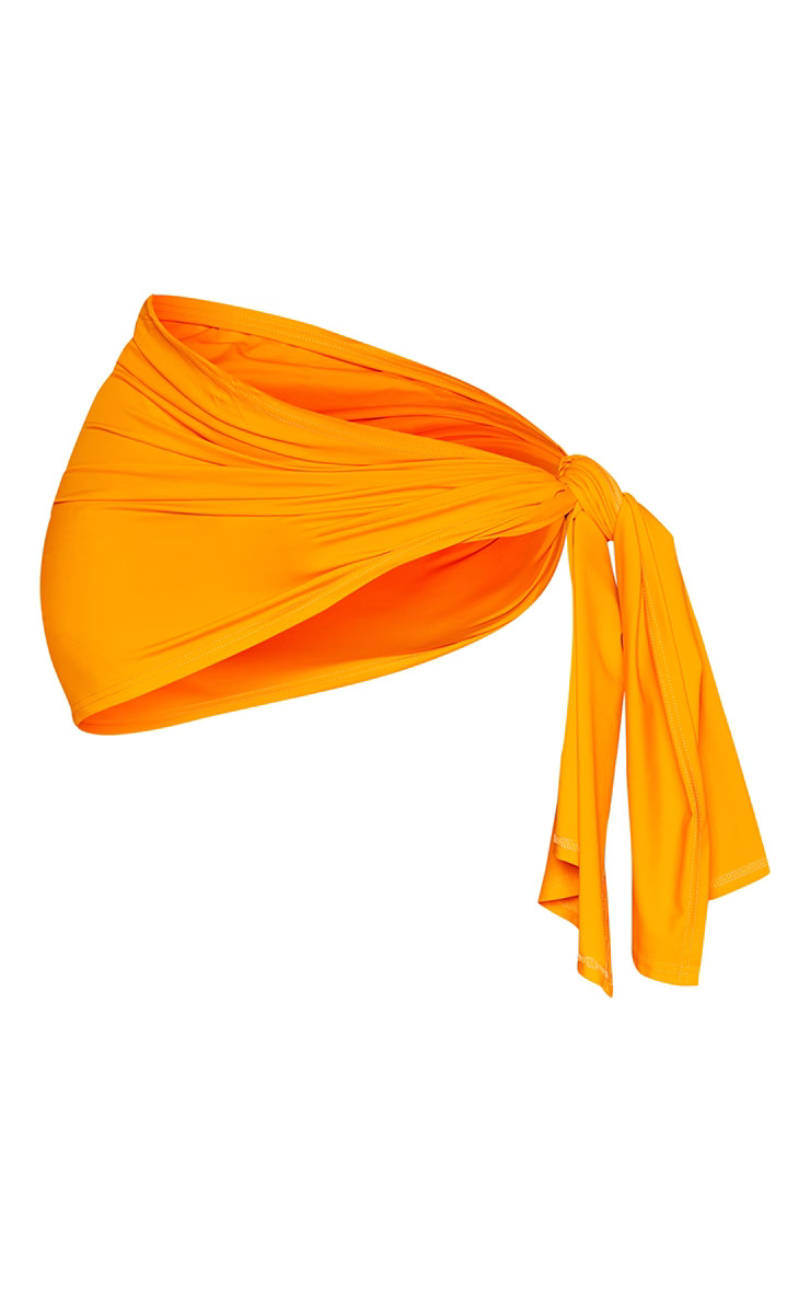 Plus Orange Tie Side Sarong | PrettyLittleThing US