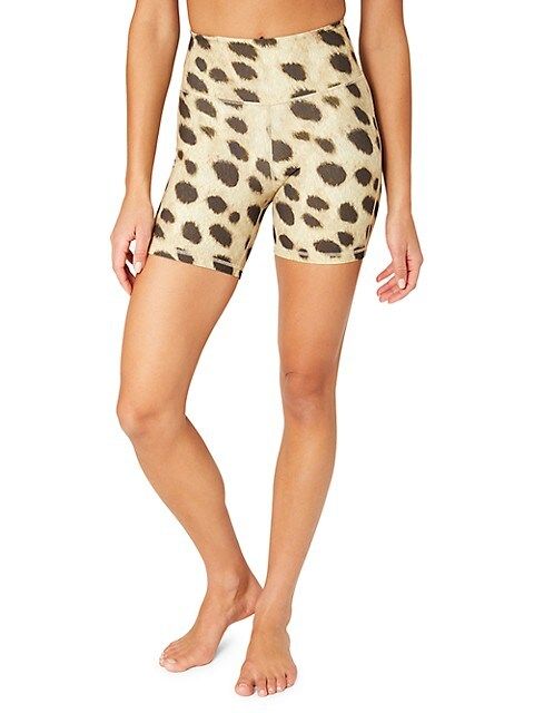 WeWoreWhat High-Waist Animal-Print Bike Shorts on SALE | Saks OFF 5TH | Saks Fifth Avenue OFF 5TH