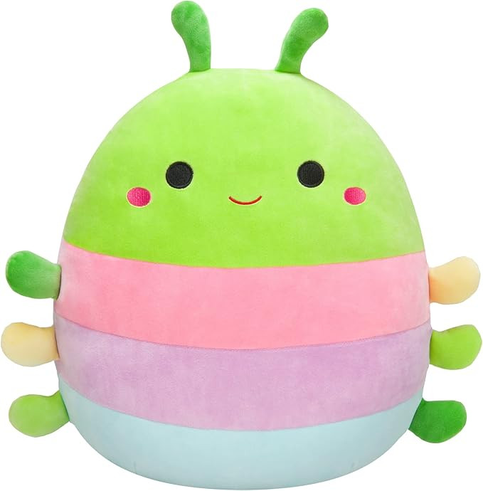 Squishmallows 14-Inch Green Caterpillar with Multi-Colored Stripes and Legs Plush - Add Rutabaga ... | Amazon (US)