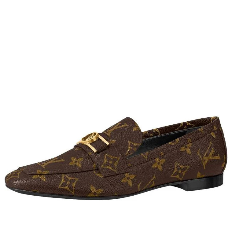 (WMNS) LOUIS VUITTON LV Upper Case Flat Loafers 'Brown Monogram' 1A86NP | KICKS CREW