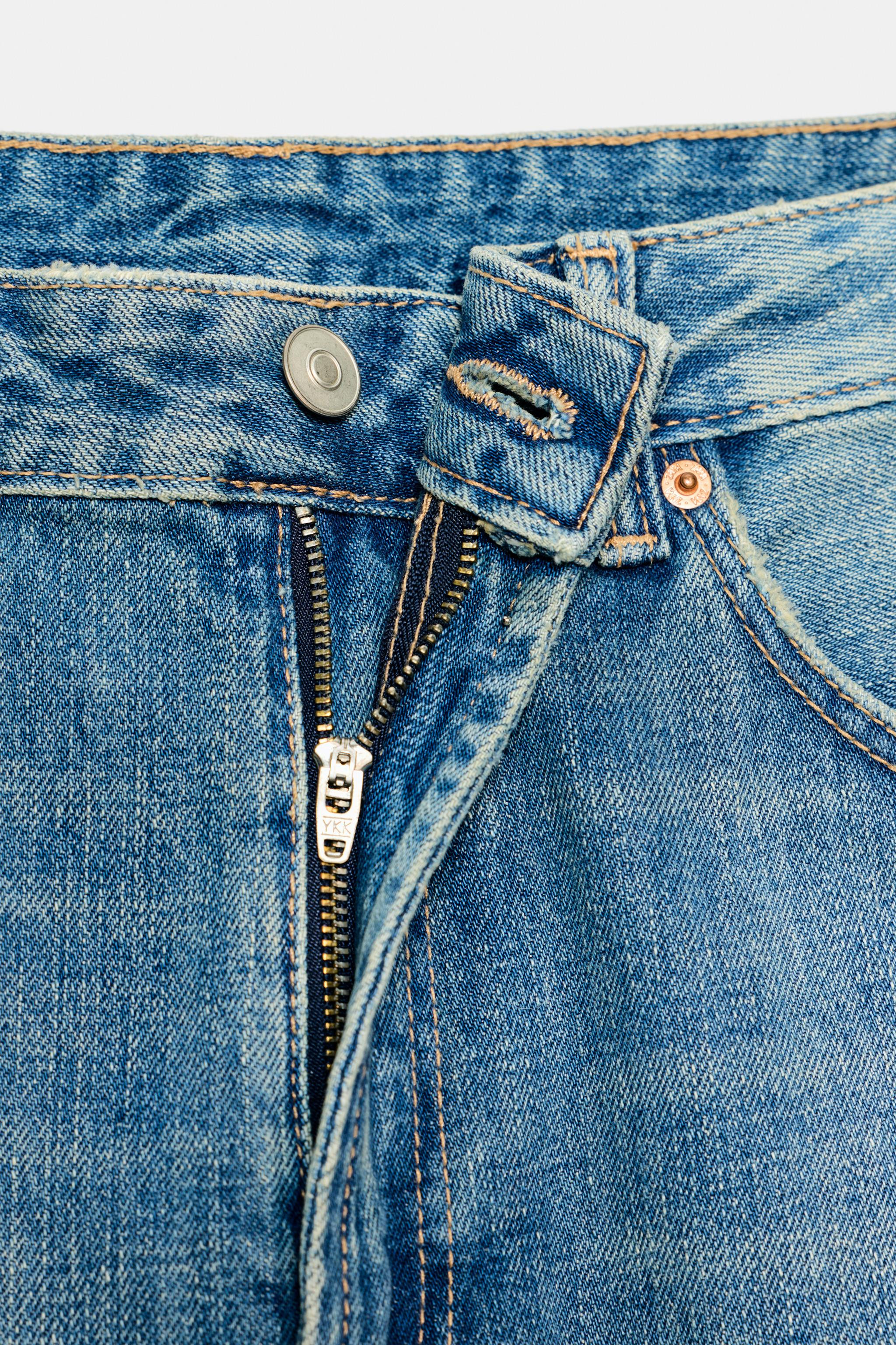 TRF RIPPED FOLDED BAGGY JEANS | Zara US