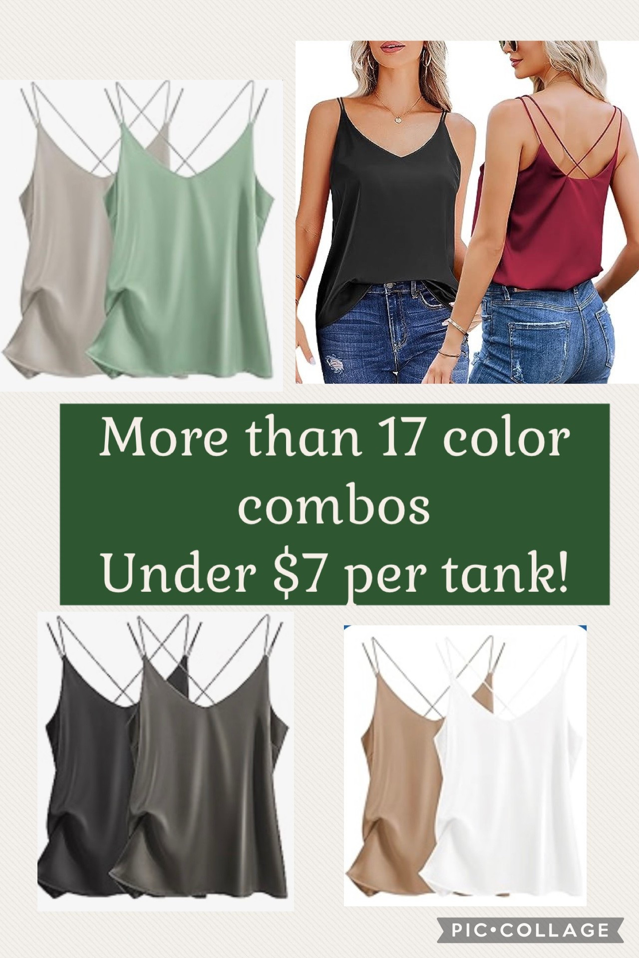Two piece silk tanks! Over 17 color combinations and most under $7 per tank!! 

Summer womens tops tanks ootd sleeveless

#LTKSeasonal #LTKSaleAlert #LTKootd