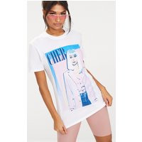 White Cher Licensed Oversized T Shirt | PrettyLittleThing UK