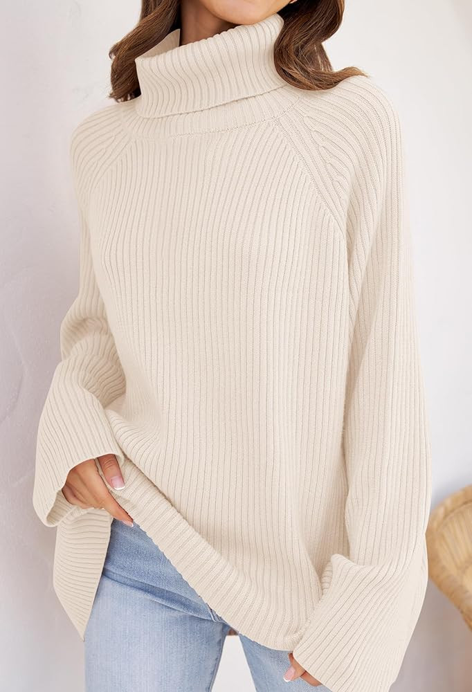 ZESICA Women's 2025 Fall Winter Sweaters Oversized Turtleneck Long Sleeve Chunky Knitted Pullover... | Amazon (US)