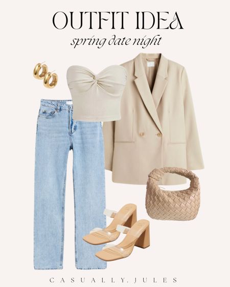 Outfit Idea: for spring date night! Love the gorgeous knot detail on this top that’s under $20! Layer with a blazer paired with light wash straight leg denim with clear straps heels (under $30) and a woven bag for added texture. All pieces are under $45!



#LTKunder50 #LTKstyletip #LTKSeasonal