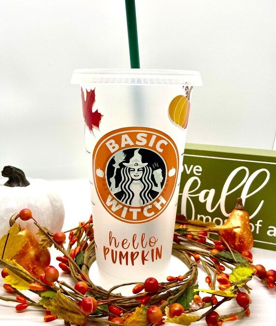 Fall / Autumn/ Halloween Starbucks Reusable Cold Cup Personalized | Etsy (US)