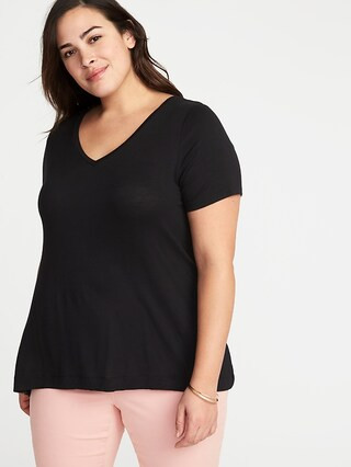 Luxe Slub-Knit V-Neck Plus-Size Tee | Old Navy US