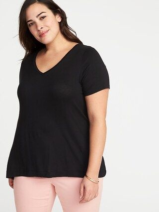 Luxe Slub-Knit V-Neck Plus-Size Tee | Old Navy US