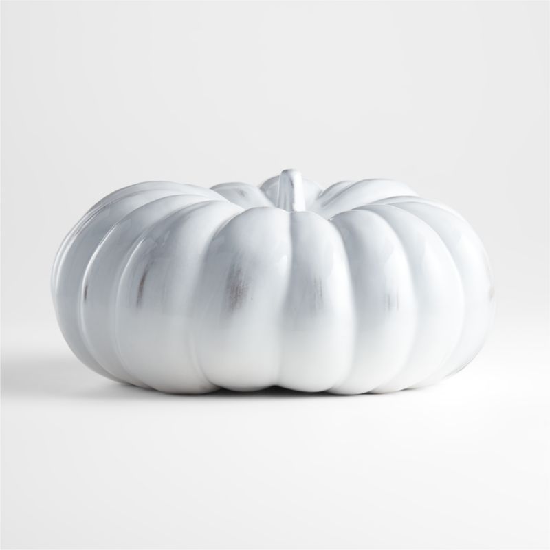 Large White Ceramic Pumpkin + Reviews | Crate and Barrel | Crate & Barrel