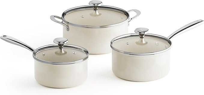 Redchef Cooking Pot Set Induction 5Qt, Saucepan Set 2.5/3.5Qt Nonstick Ceramic Cookware Set, Comp... | Amazon (US)