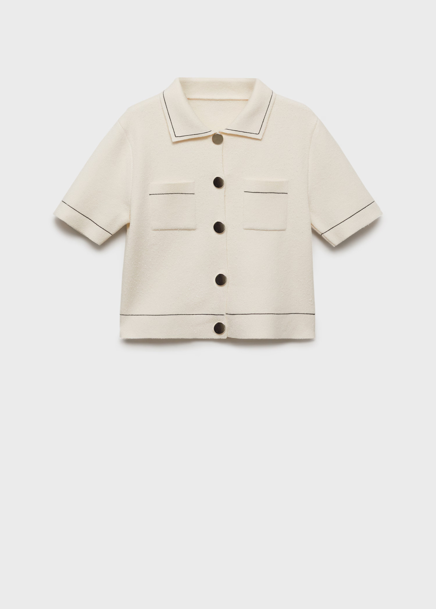 Cropped cardigan with contrasting trim - Women | MANGO United Kingdom | MANGO (UK)