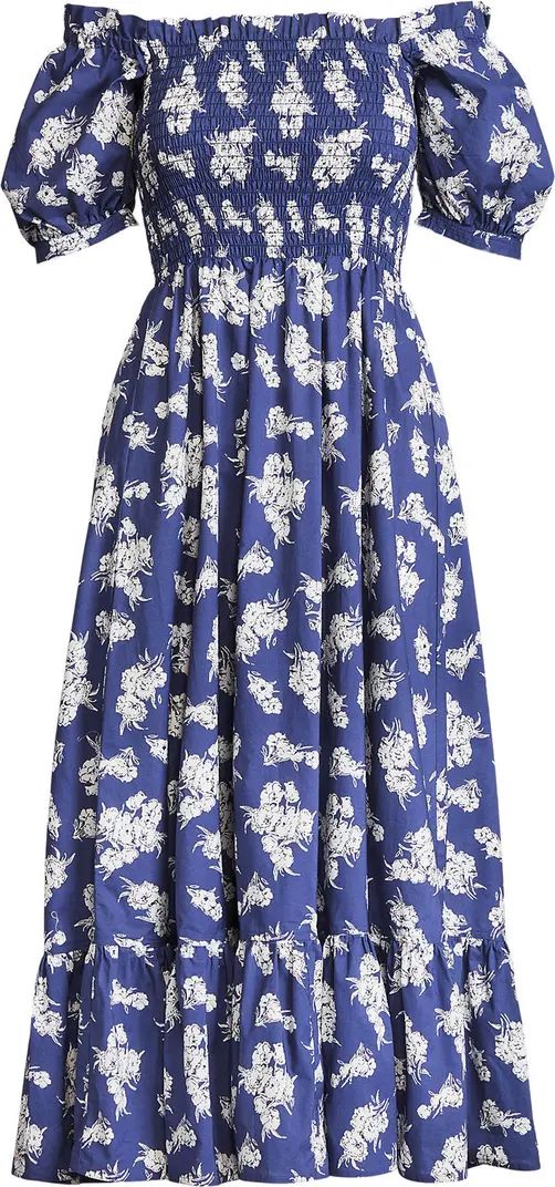 Polo Ralph Lauren Floral Cotton Off the Shoulder Midi Dress | Nordstrom | Nordstrom