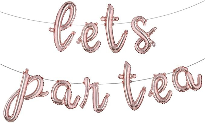 Let's Par Tea Balloons Banner Tea Theme Birthday Party Decorations Teapot Teacups High Tea Party ... | Amazon (US)