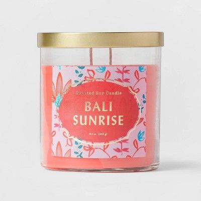 2-Wick Clear Glass Bali Sunrise Lidded Jar Candle 15.1oz - Opalhouse™ | Target