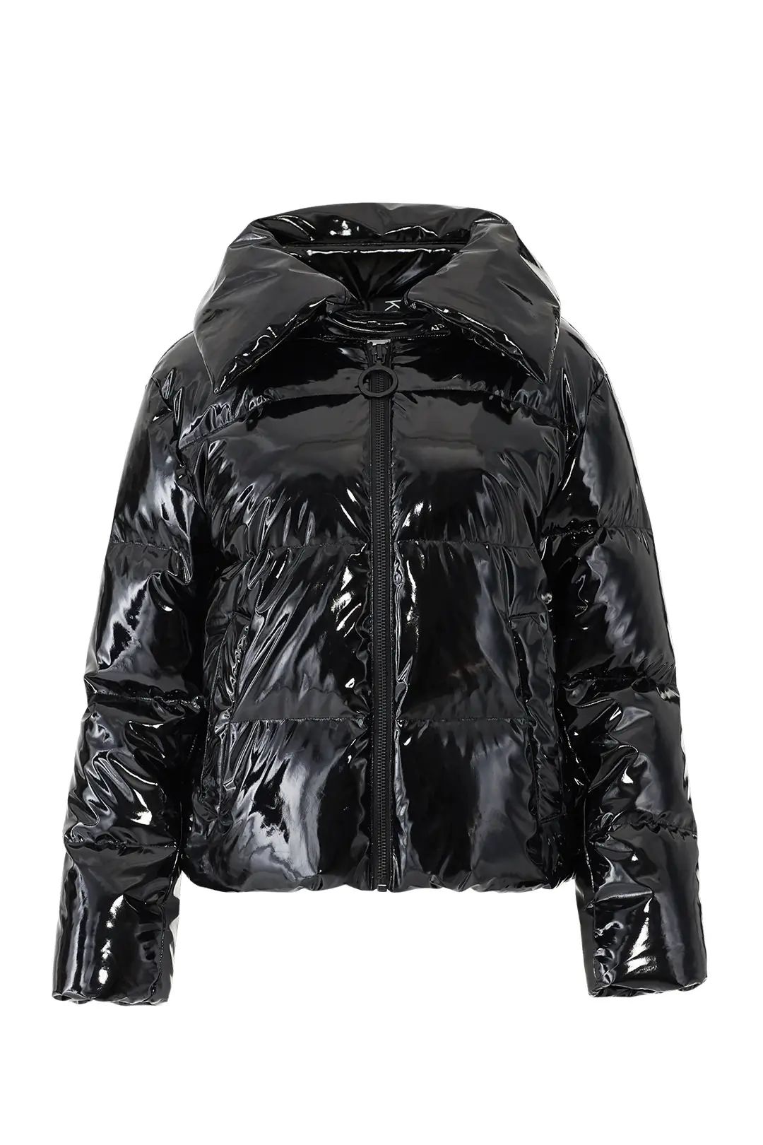 KENDALL + KYLIE Shiny Black Puffer Coat | Rent The Runway