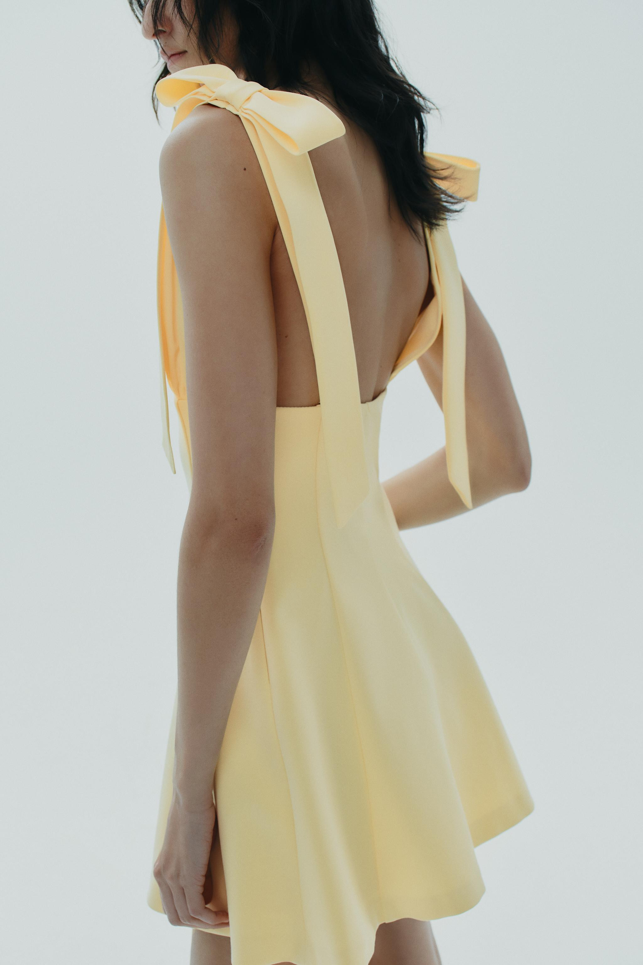 COMBINATION BOW SHORT DRESS | Zara US