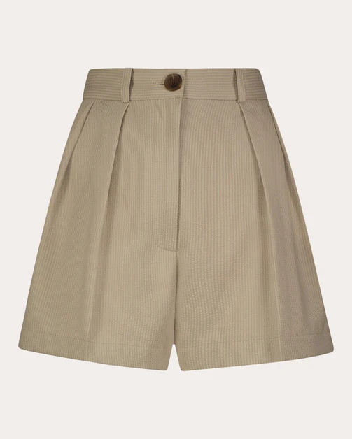 Seersucker Pleated Shorts | Olivela