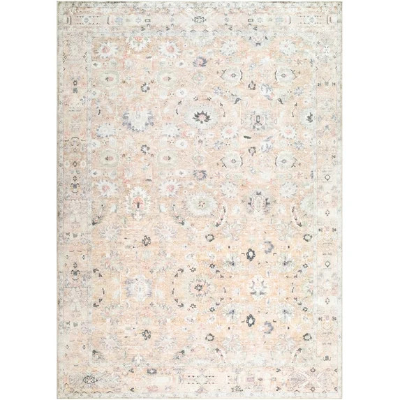 My Texas House Washable Everly Cream Washable Area Rug | Walmart (US)