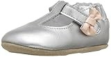 Robeez Baby-Girl's T-Strap Mary Jane-Mini Shoez Crib Shoe, Teagan Silver, 3-6 Months M US Infant | Amazon (US)