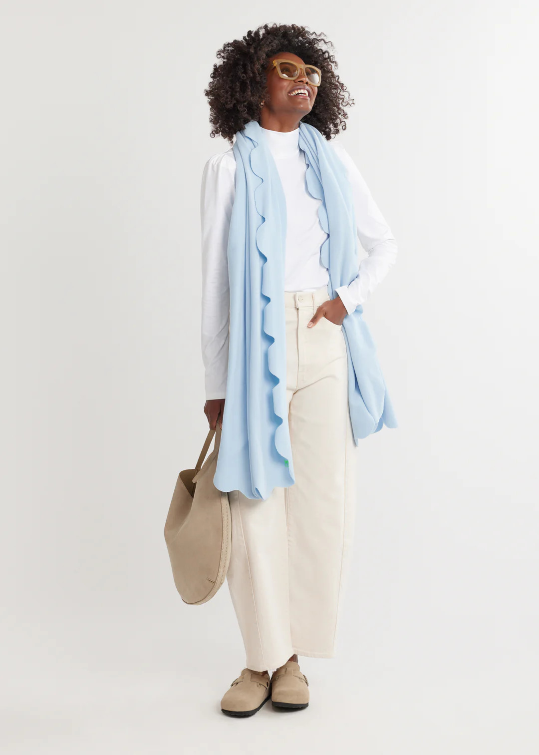 Five Mile River Scarf in Vello Fleece (Ice Blue) | Dudley Stephens