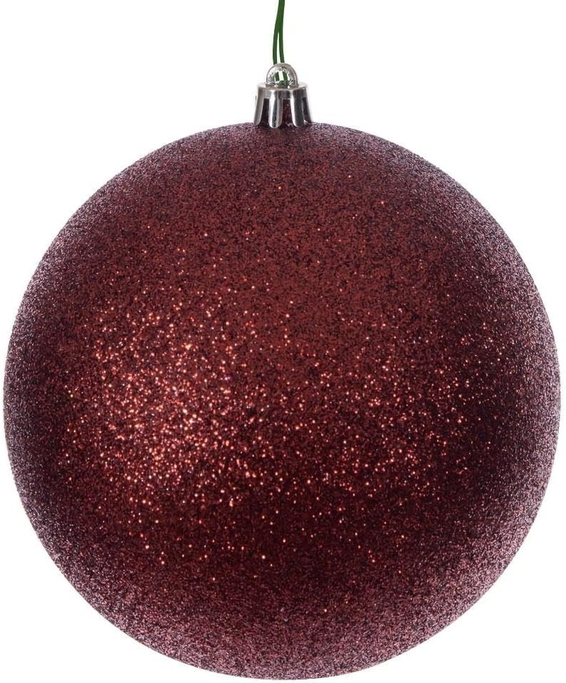 Vickerman 781715-3" Crimson Red Glitter Ball Christmas Tree Ornament (12 Pack) (N590863DG) | Amazon (US)